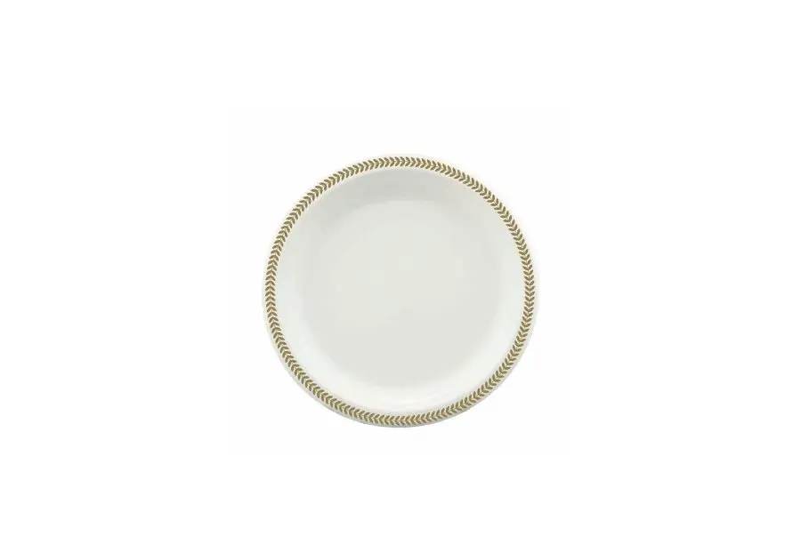 180mm Earth Sugar Cane Plate printed Rim Gold/Silver Pk10