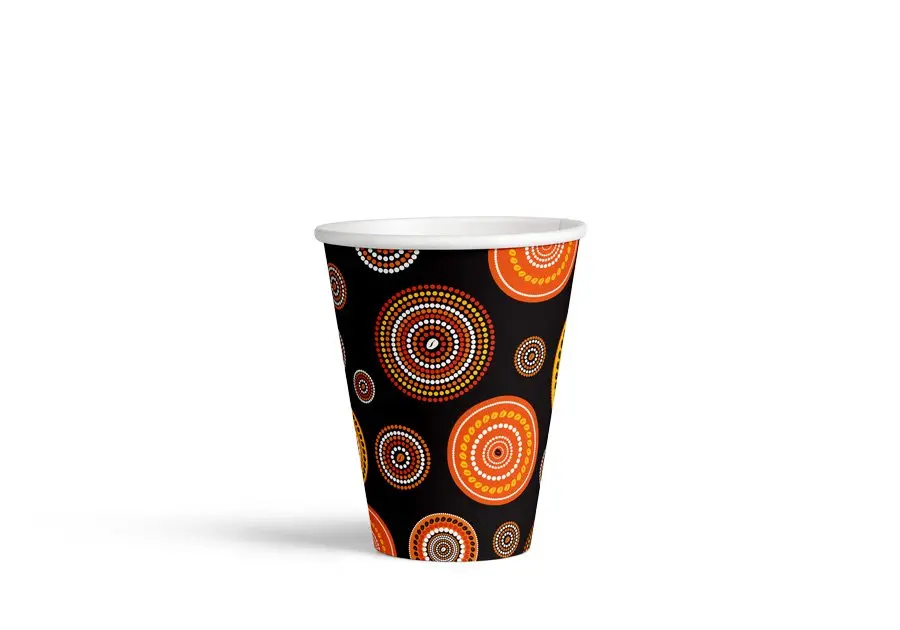 350mL/12oz Art Series PLA Coffee Cup Native Pk25