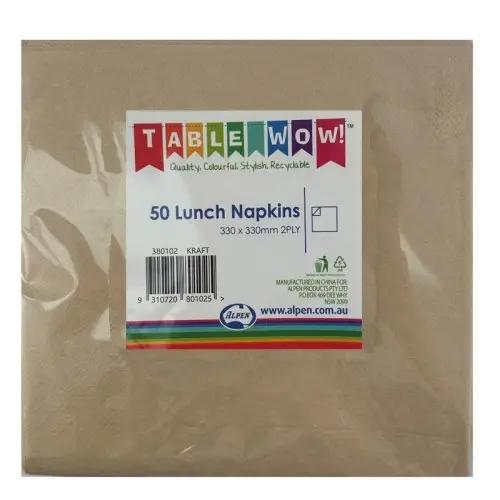 Kraft Lunch Napkin 33X33cm 2ply P50