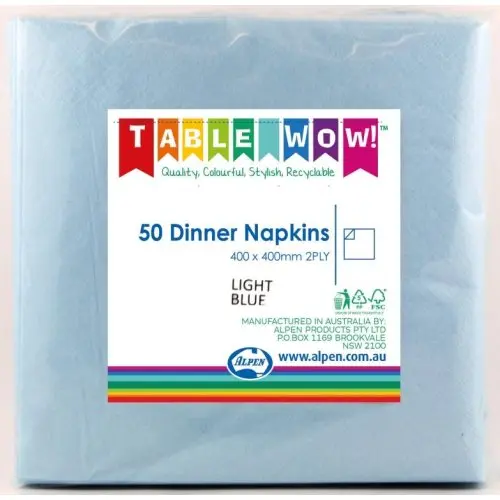 Light Blue Dinner Napkin 40X40cm 2Ply P50
