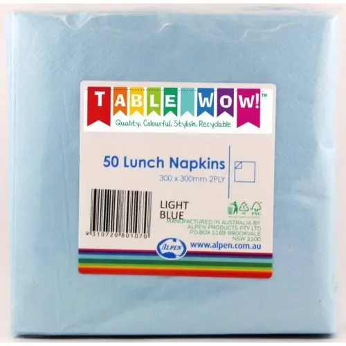 Light Blue Lunch Napkin 33X33cm 2ply P50