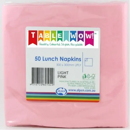 Light Pink Lunch Napkin 33X33cm 2ply P50