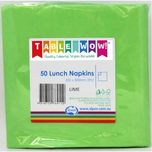 Lime Lunch Napkin 33X33cm 2ply P50