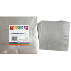 Metallic Silver Dinner Napkin 40X40cm 2Ply P50