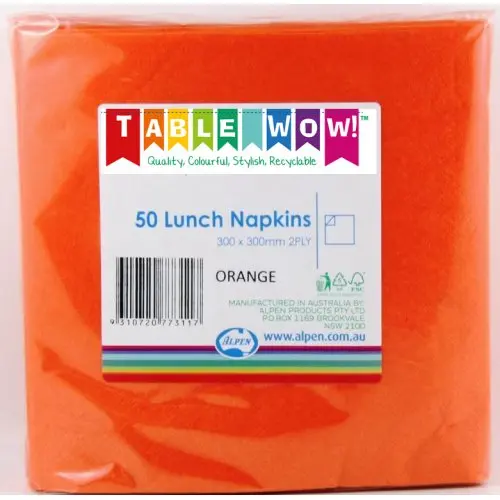 Orange Lunch Napkin 33X33cm 2ply P50