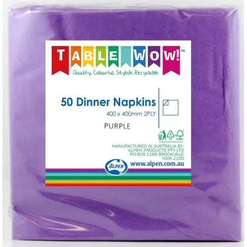 Purple Dinner Napkin 40X40cm 2Ply P50