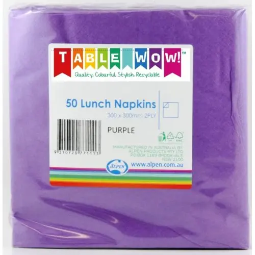 Purple Lunch Napkin 33X33cm 2ply P50