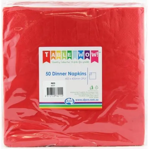 Red Dinner Napkin 40X40cm 2Ply P50