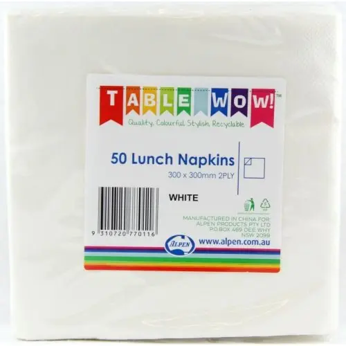 White Lunch Napkin 33X33cm 2ply P50