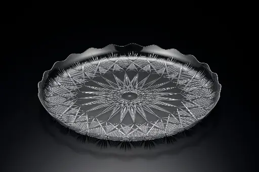 [DT001] 305mm Clear Round Tray Diamond Design Pk1