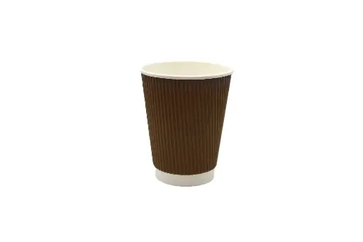 [JCC307] 350ml/12oz FSC Brown Triple Wall Ripple Paper Coffee Cup Pk25
